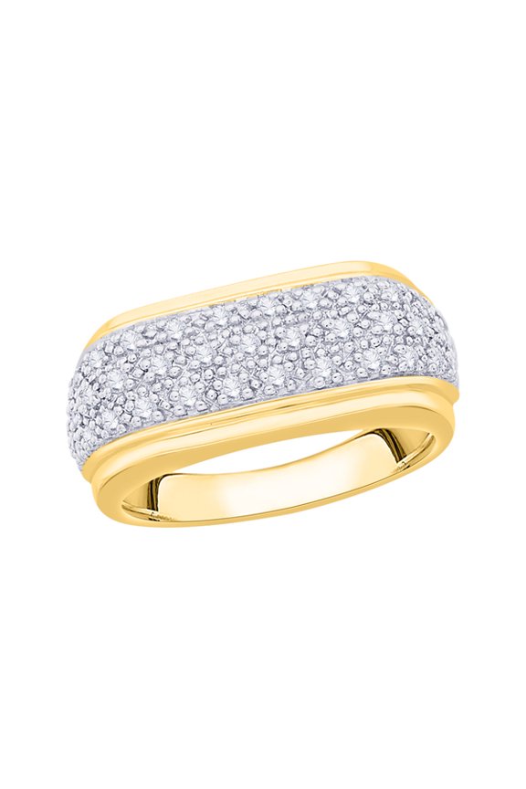 Diamond Wedding Band in 14K Yellow Gold (3/8 cttw) (I-Color, SI3/I1-Clarity) (Size-7)