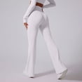 thumbnail image 2 of POIUYTR Women Casual Yoga Flare Pants Summer High Waist Solid Color Bell Bottom Long Pants Workout Gym Trousers, 2 of 6