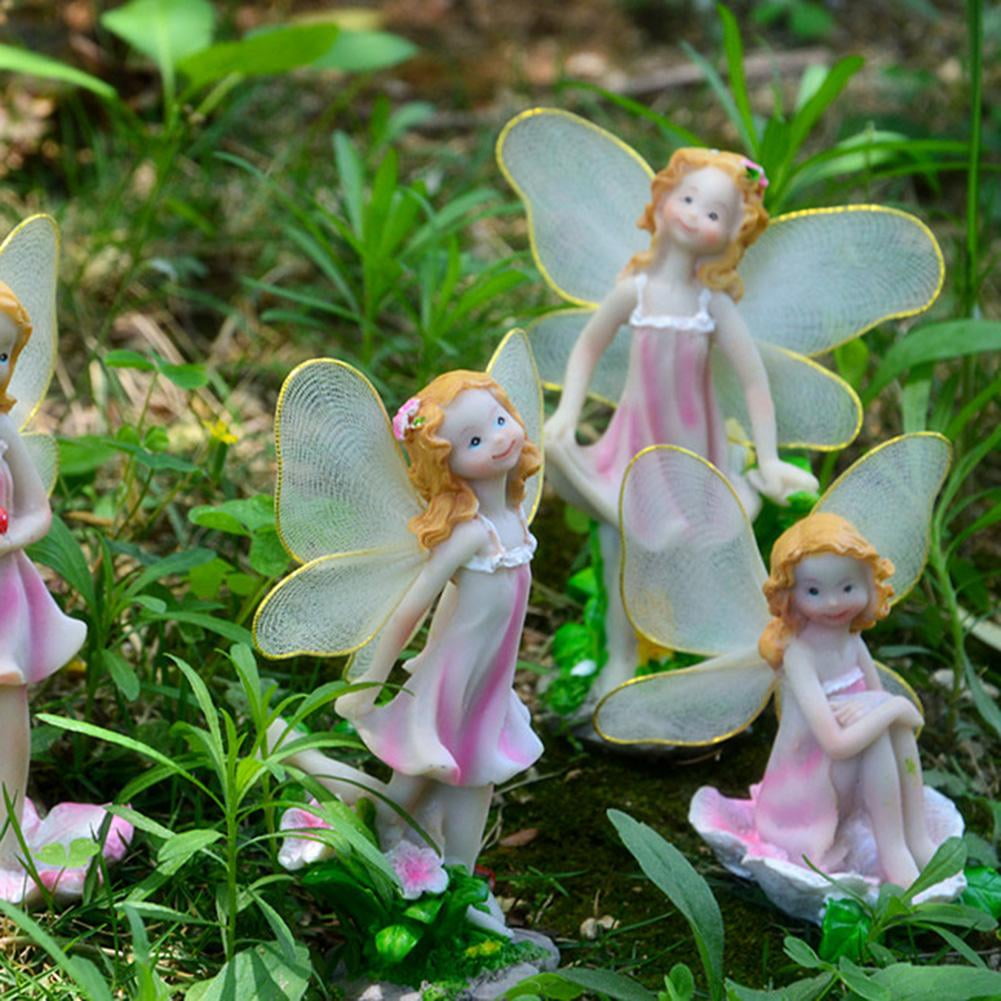 Fosa Garden Ornament,Resin Fairy Statue,4Pcs/Set Fairy Statue Elf ...