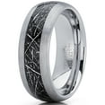 thumbnail image 2 of Metal Masters Mens Tungsten Carbide Wedding Band Ring Imitated Meteorite Inlay Dome Comfort-Fit 8mm 10, 2 of 7
