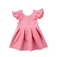 thumbnail image 1 of Vestido Para NiñAs Color SóLido Manga Voladora Encaje Bowknot Vestido De Fiesta Vestido De Princesa XBTCLXEBCO Rosado;12-18Meses, 1 of 6