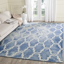 Safavieh Dip Dye Talbot Distressed Wool Area Rug, Blue/Ivory, 8' x 10'