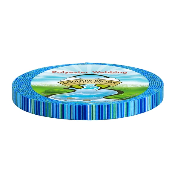 Country Brook Design® 1/2 Inch Blue Serape Polyester Webbing, 10 Yards