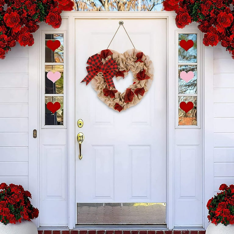 Valentine Wreath, Valentine Wreaths for Front Door, Valentines Wreath,  Heart Wreath, Red and Pink Valentines Day Wreath, Burlap Wreath 
