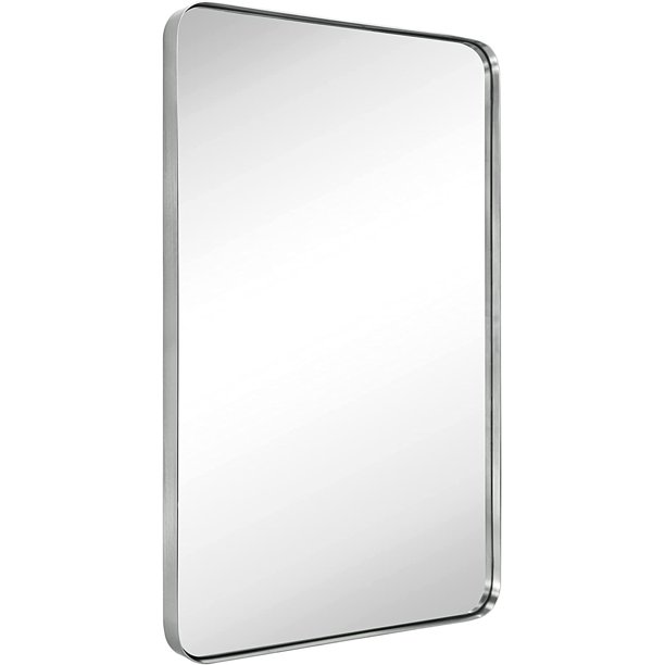 CQQYH 20x30 inch Brushed Nickel Stainless Steel Metal Framed Bathroom