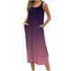 thumbnail image 1 of ICHUANYI Clearance Women Fashion Casual Solid Floral Printed Sleeveless Pocket Split Round-Neck Knee-High Dress Long Dress(Purple, XXL) ICHUANYI WER2023081405211, 1 of 5