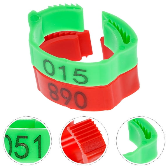 ADDHAT 200Pcs Numbered Plastic Chicken Leg Bands Assorted Colors for Poultry Breeders and Farm Use