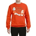 thumbnail image 2 of Wild Bobby It's Pumpkin Spice Latte Season Orange Black and White Halloween Unisex Crewneck Sweatshirt, Orange, X-Large, 2 of 6