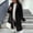 Black, variant on Fesfesfes Women's Casual Long Fleece Coat Lapel Collar Button Down Midi Length Plush Winter Warm Jacket Outwear with Pockets for Fall Winter Seasonal Daily Wear