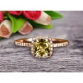 thumbnail image 3 of 7mm Cushion Cut 10k Rose Gold 2.05 Carat Champagne Diamond Moissanite Engagement Ring, 3 of 6