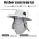 thumbnail image 5 of Sombrero para el sol al aire libre con solapa para el cuello y la cara, protección UV, sombrero de pescador de ala ancha transpirable para hombres y mujeres, pesca de verano, senderismo, 5 of 8