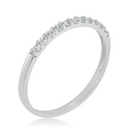 10K Gold Simulated Diamond CZ Half Eternity Band Stackable Ring