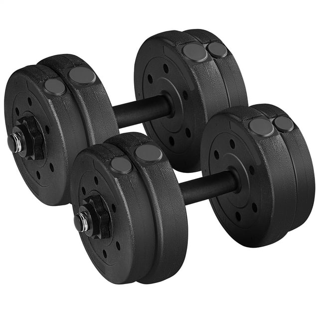 Yaheetech 33lb Adjustable Dumbbell Weight Set For Home Gym, Black