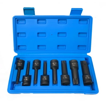 

Meterk 12in Drive Impact Torx Star Bit Socket Sets T30 T40 T45 T50 T55 T60 T70 T80