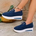 thumbnail image 3 of Mepaouo Platform Fashion Sneakers for Women Lace up Work Oxfords Casual Slip on Walking Shoes Blue 7, 3 of 9