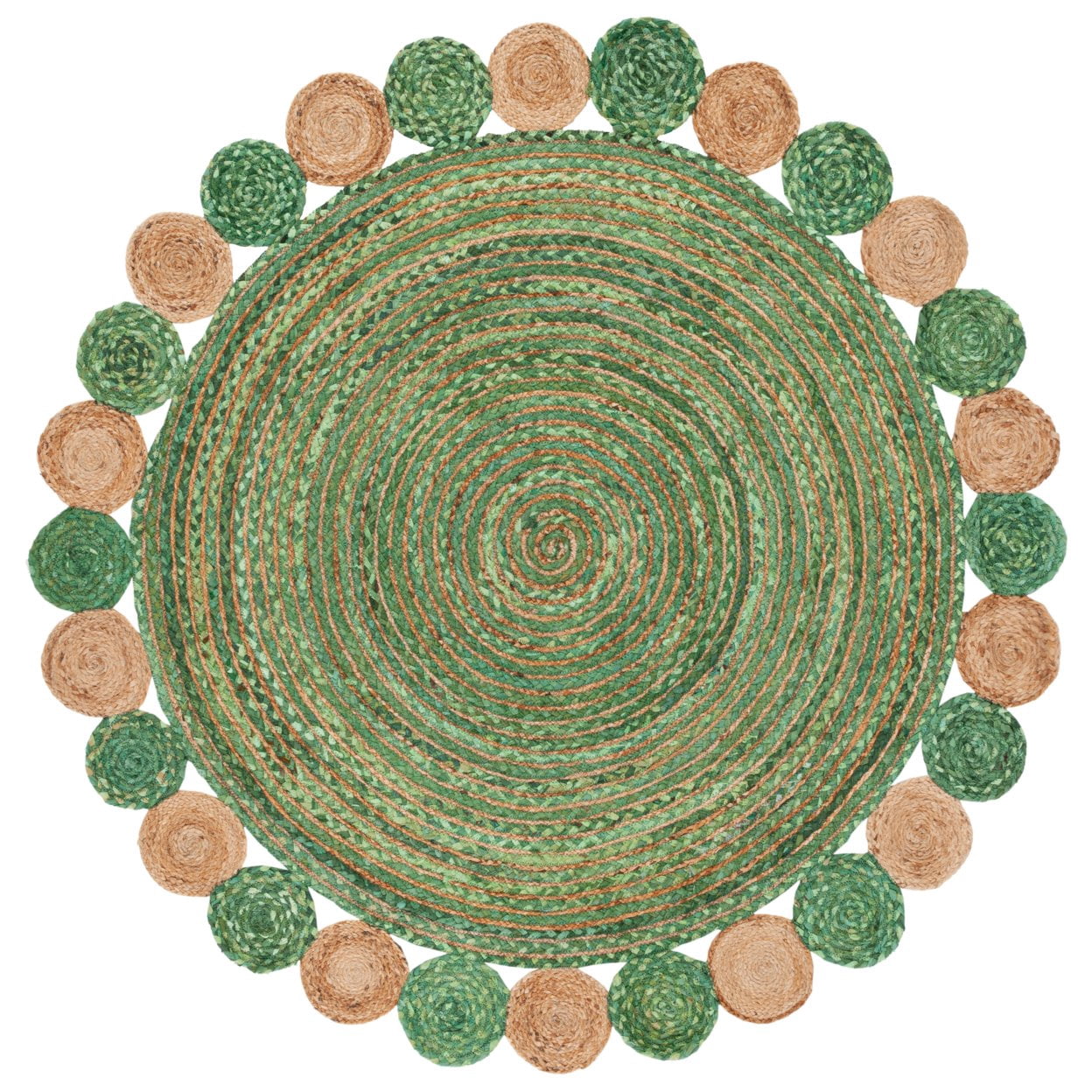 SAFAVIEH Cape Cod Kyle Geometric Area Rug, Green/Natural, 3' x 5'