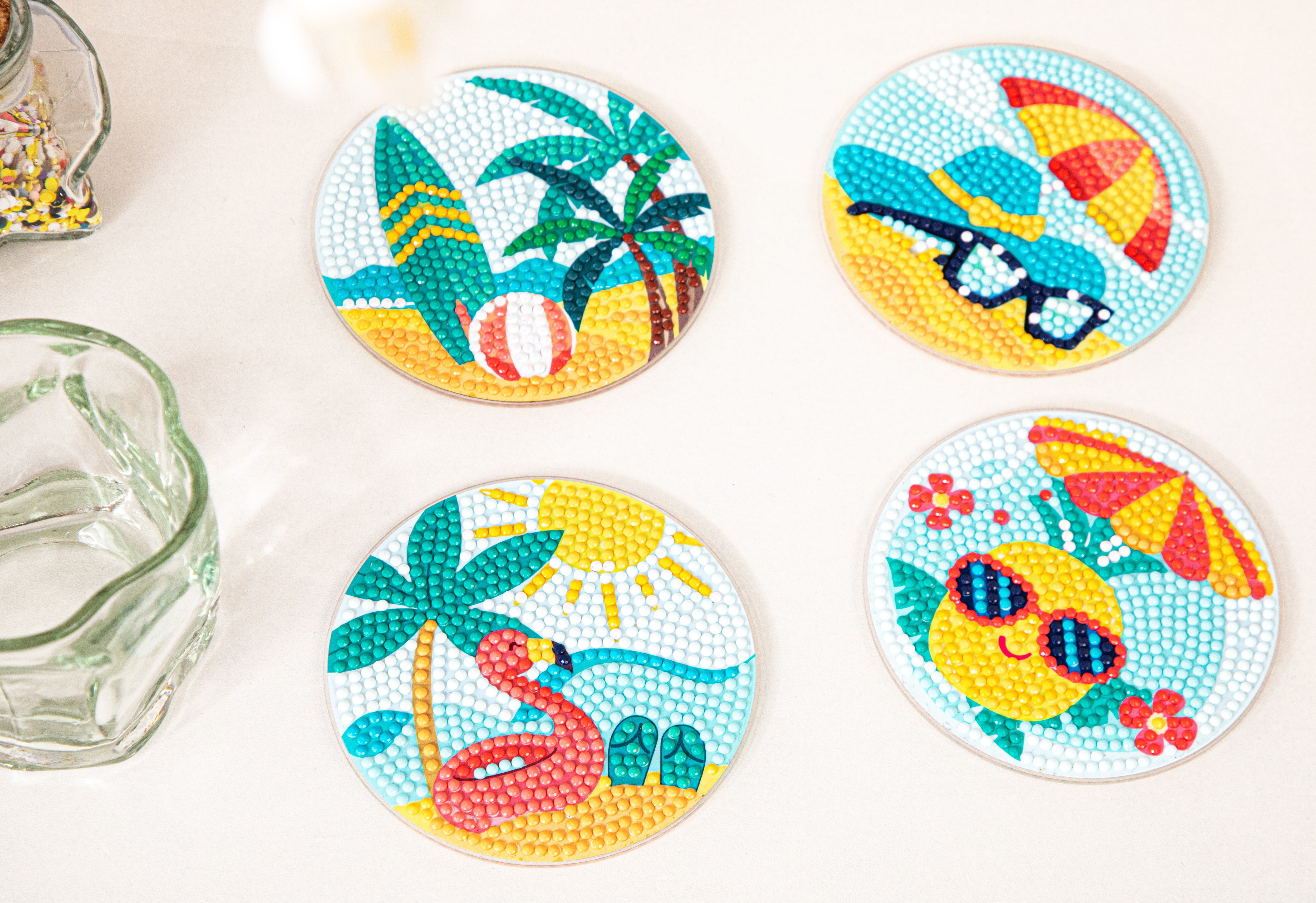 (4 pack) DIAMOND DOTZ® Tropical Coasters Diamond Painting Kit
