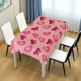 thumbnail image 7 of GZHJMY Valentine's Day Heart Bows Tablecloth, Rectangle Waterproof Washable Polyester Table Cover for Picnic Dinner Holiday Party Decor, 60 x 90 Inch, 7 of 7