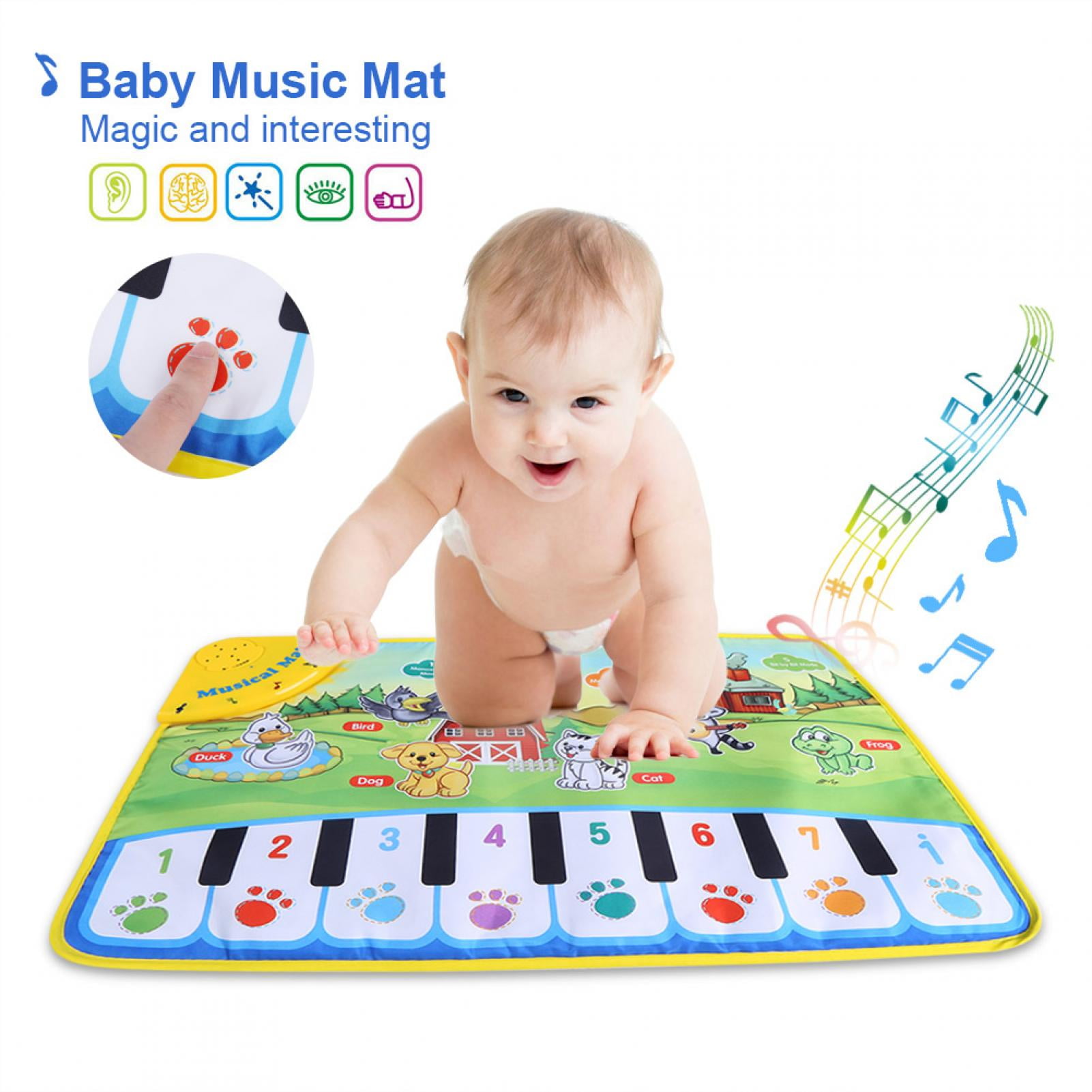 Ynanimery Piano Mat Baby Piano Musical Mat Keyboard Dance Floor Mat with Recording & Music & Animal Sound,Multifunctional Early Education Toys for Baby Girls Boys Piano Mat 01 