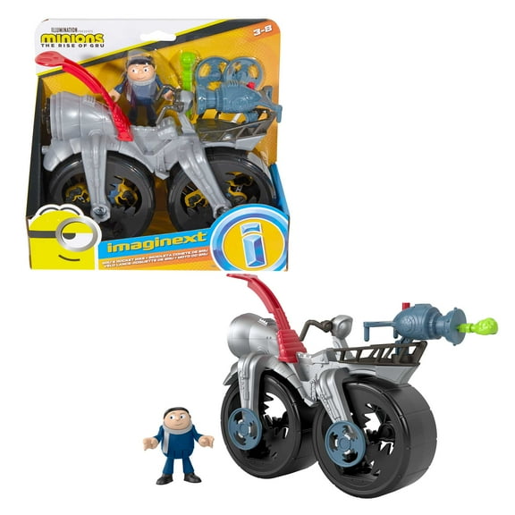 Imaginext Minions The Rise of Gru Rocket Bike & Gru Figure Set for Preschool Kids, 5 Pieces
