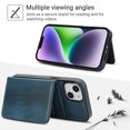 thumbnail image 7 of Decase for iPhone 15 Plus Flip PU Leather Back Cover with 2-in-1 Detachable Magnetic Wallet with 5 Card Slots Compatible Mag-Safe and RFlD Blocking Kickstand and Wireless Charging,Blue, 7 of 7