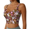 thumbnail image 2 of Bixox Women's Flower Bunny Pattern Fitness Navel Tank Top U-Back Yoga Tank Top Sweatshirt Sports Bra, 2 of 7
