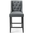 thumbnail image 6 of Counter Stool Chair, Set of 2, Fabric, Wood, Grey Gray, Modern Contemporary Urban Design, Bar Pub Cafe Bistro Hotel Restaurant Hospitality, 6 of 7