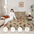 thumbnail image 3 of Erosebridal Dreamy Beetles Queen Comforter Set,Graceful Theme Comforter Sets Queen,Tan Red,Light Gray Reversible,3 Pieces,1 Comforter and 2 Pillowcases, 3 of 7
