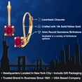 thumbnail image 2 of Gem Stone King 14K Yellow Gold Red Created Ruby Earrings for Women | 0.50 Cttw | Gemstone July Birthstone | Round 4MM, 2 of 6