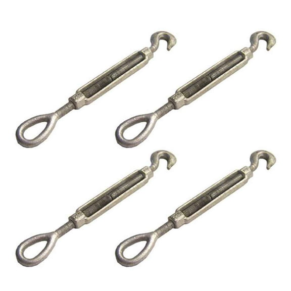 1/2" x 6" Eye & Hook Galvanized Turnbuckle - 4 Pack