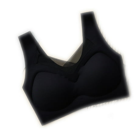Tao Tao Ultra Thin Ice Silk Bra For Women  Breathable Seamless Sports Bra Wireless Underwear Plus Size Sports Bra Underwear Yoga Hollow Out Bra Cup Black L
