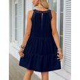 thumbnail image 3 of Halter Dress For Women Mini Sundress Lace Crochet Sleeveless Cover Ups A-Line Tiered Swing Summer Casual Dress, 3 of 3