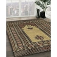 thumbnail image 3 of Ahgly Company Machine Washable Indoor Round Abstract Bakers Brown Area Rugs, 3' Round, 3 of 7