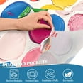 thumbnail image 3 of Yayeee Kitchen Curtains Tier Pair Light Filtering 27"x36" Rod Pocket Short Cafe Window Panel, Watercolor Circles, 3 of 7