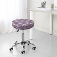 thumbnail image 7 of Pofeuu Violets Flowers Print Round Bar Stool Covers - Super Soft and Washable Elastic Stool Cushion Slipcover Easy Clean Velvet-14 inch, 7 of 7