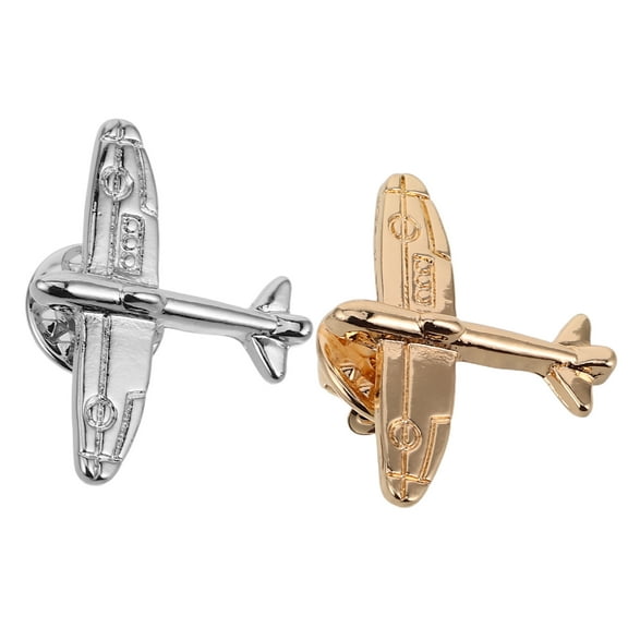 Masteelf 2pcs Airplane Lapel Pin Badge Plane Suit Collar Accessory Brooch Unisex Airplane Brooch Pin for Formal Events Travel-Themed Outfits