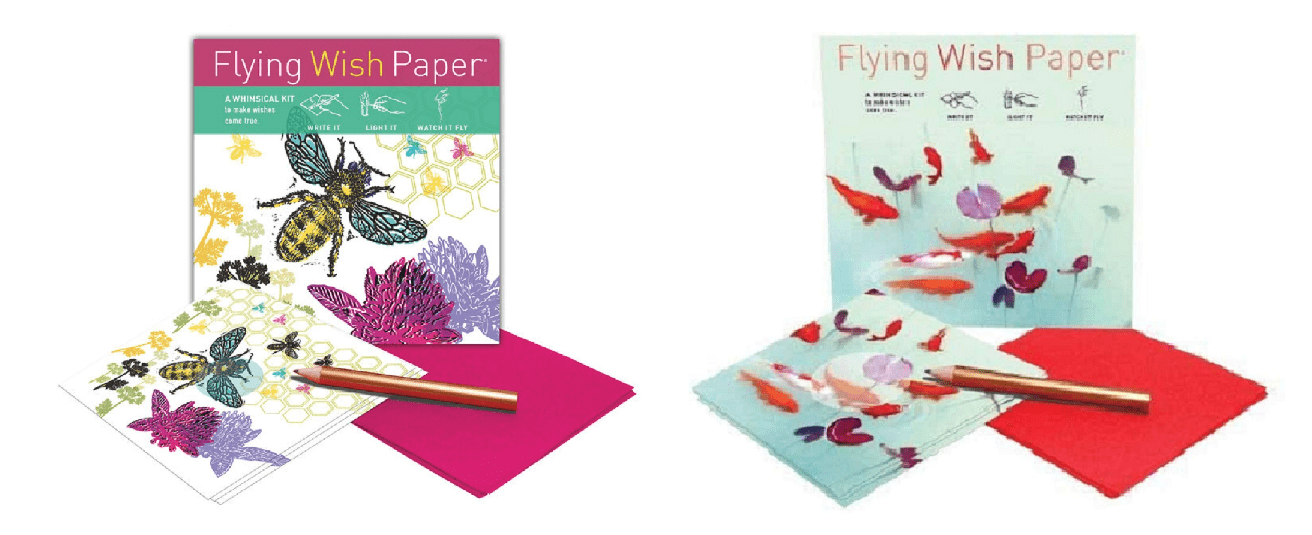 Flying Wish Paper Combo Pack, Koi Pond + Just Bee, Mini Kit Combos, Write  it, Light it, Watch it Fly, 2 x Mini Kits - 5