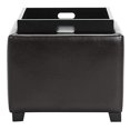 thumbnail image 4 of Safavieh Pouf de Rangement en Cuir Moulé Bobbi en Marron, 4 of 5