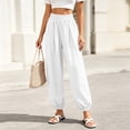 thumbnail image 2 of Joggers for Women Ihhxva Cuffed Ankle Relaxed Fit Jogger Pants Elastic Waist Solid Color Fashion Adjustable with Pockets Athletic Casual Lounge S-2XL, 2 of 9