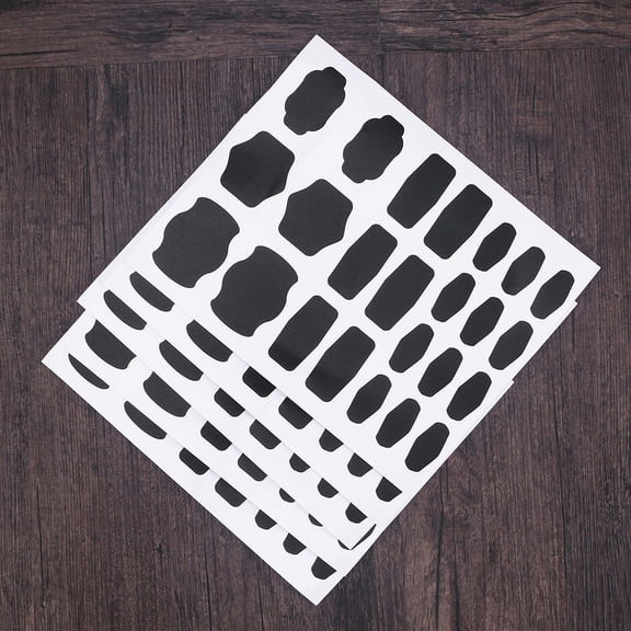 FOMIYES 120Pcs Black Chalkboard Sticker Labels Set Reusable Waterproof PVC for Kitchen Pantry Party Decoration