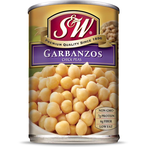 (12 Pack) S&W Canned Garbanzo Beans, Chick Peas, 15.5 Ounce Can, New