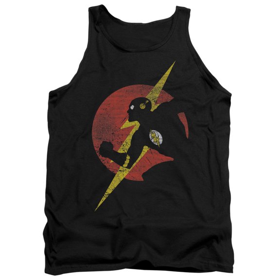 JLA Justice League Flash Symbol Knockout Adult Tank Top Black