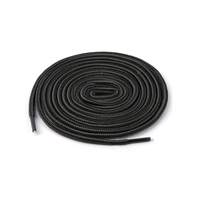 INSPIRE CHIC Unisex Round Rope Dual Colored Striped 1/5 Thick Boot Shoelace 150cm / 59.05" Dark Gray Black