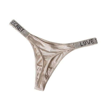 

YUUZONE Women Rhinestone Low Rise Thongs G-String Seamless Underwear Bikini Briefs