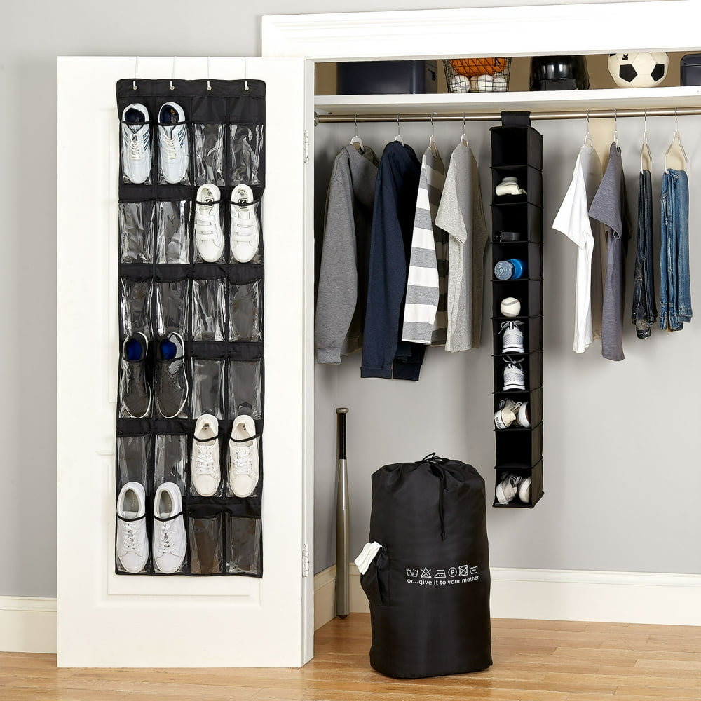 Mainstays 4-Piece Closet Organizer Set, Black - Walmart ...