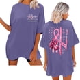 thumbnail image 2 of T-shirt Femme Cancer du Sein international Col Roulé Manches Longues Imprimé, 2 of 5