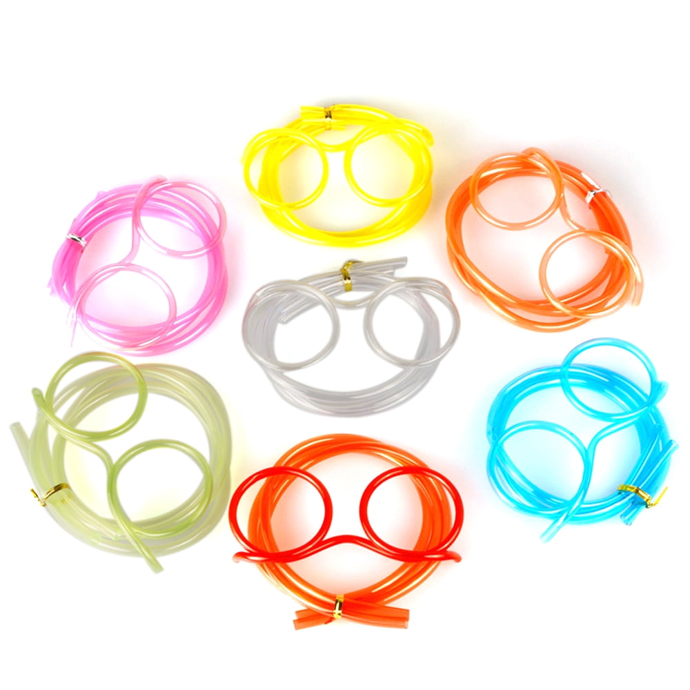 Creative Fun Eyeglasses Straw Crazy Design DIY Silly Transparent Funny