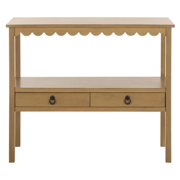Pemberly Row Modern / Contemporary Wood Lower 2 Drw Console in Brown