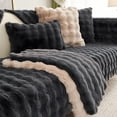 thumbnail image 5 of Thick Rabbit Plush Sofa Covers,Non Slip Faux Fur Sofa Cover for Living Room, Furniture Protector Fluffy Slipcovers for L Shape Sectional Sofa Slipcover, 5 of 7