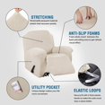thumbnail image 2 of Super Stretch Sofa Slipcovers Recliner Slipcovers Recliner Chair Slipcovers Fitted Shape Standard/Oversized Power Lift Recliner Slipcovers, Soft and Thick Jacquard Feature, Natural Color, 1 Pack, 2 of 5